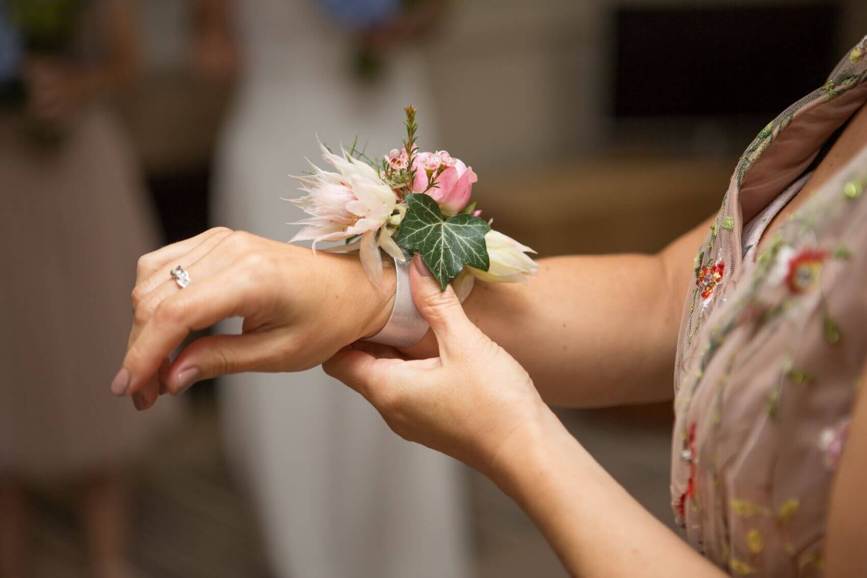 wedding wrist corsage 