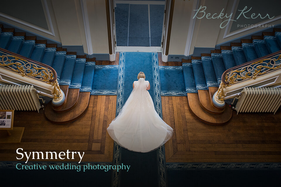 An example of how to use symmetry in creative wedding photography