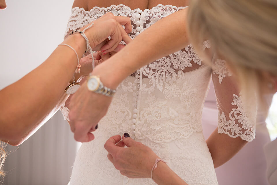 A bride preparing for her wedding day