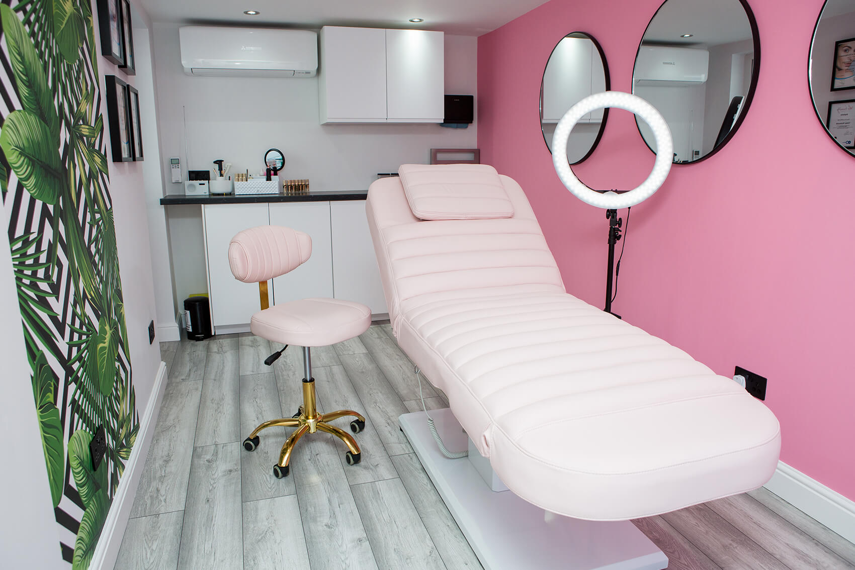 A pink salon