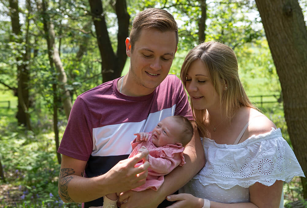 Family portrait out in the woods